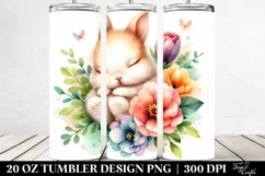 Sleeping Bunny in Flower | 20 Oz Tumbler Product Image 2