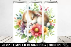 Sleeping Bunny in Flower | 20 Oz Tumbler Product Image 2