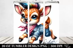 Vibrant Baby Deer Drawing Tumbler 20 oz Product Image 2