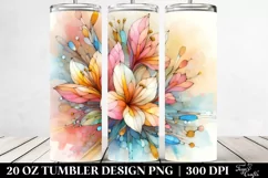 Pastel Stained Freesia. 20 Oz Tumbler Design Product Image 2