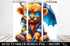 Cute Baby Highlandcow Drawing | 20 oz Tumbler Product Image 2