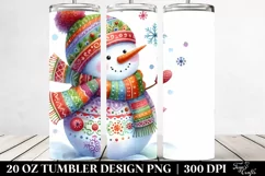 Whimsical Colorful Snowman, Sublimation Clipart Product Image 2