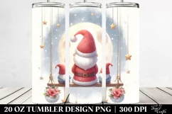 Cute Pastel Painting Featuring Santa with Gnomes | 20 oz Product Image 2
