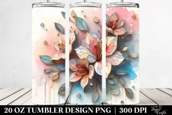 Abstract Azalea, Watercolor Splash | 20 oz Tumbler Product Image 2