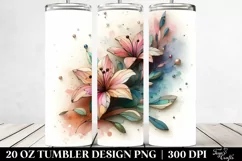 Abstract Azalea, Watercolor Splash | 20 oz Tumbler Product Image 2