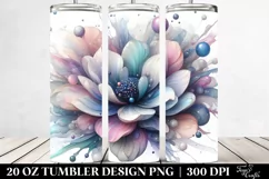 Abstract Pastel Glossy Anemone, 20 Oz Tumbler Image Product Image 2