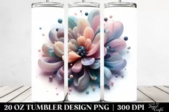 Abstract Pastel Glossy Anemone, 20 Oz Tumbler Image Product Image 2