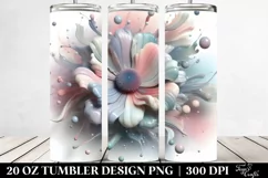 Abstract Pastel Glossy Anemone, 20 Oz Tumbler Image Product Image 2