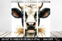 Cow Portrait with Bow | 20 Oz Tumbler Product Image 2