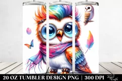 Cute Baby Owl Drawing, Style | 20 oz Tumbler Product Image 2