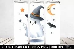 Funny Halloween Ghost Clipart | 20 oz Tumbler Product Image 2