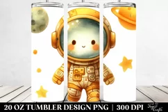 Funny Yellowish Astronaut Boy Clipart 20 Oz Tumbler Product Image 2