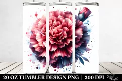 20 Oz Tumbler Sublimation | Shiny Material Watercolor Product Image 2