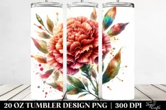 20 Oz Tumbler Sublimation | Shiny Material Watercolor Product Image 2