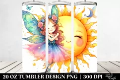 Colorful Cute Fairy with Whimsical Pastel Rainbow | 20 Oz Product Image 2