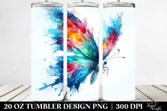Vibrant Ice Butterfly, Abstract Frame | 20 oz Tumbler Product Image 2
