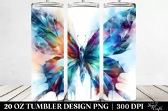 Vibrant Ice Butterfly, Abstract Frame | 20 oz Tumbler Product Image 2