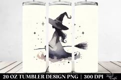 Simple Retro Witch Watercolor Tumbler|20 oz Tumbler Product Image 2
