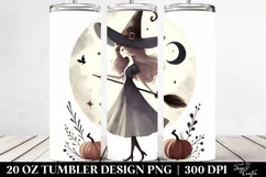 Simple Retro Witch Watercolor Tumbler|20 oz Tumbler Product Image 2