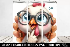 Funny Turkey Chick with es | 20 Oz Tumbler Product Image 2