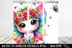 Cartoon-Style Vibrant Butterfly 20 Oz Tumbler Product Image 2