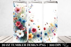 Watercolor Wild Flowers with Space | 20 Oz Tumbler Product Image 2