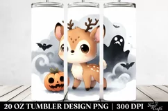 Scary Halloween Deer, Transparent 20 Oz Tumbler Product Image 2