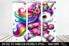 Cute Running Unicorn | 20 oz Tumbler Product Image 2