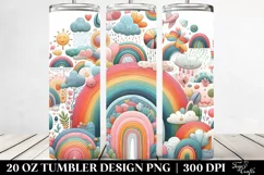 Colorful Whimsical with Pastel Rainbow | 20 Oz Tumbler Product Image 2