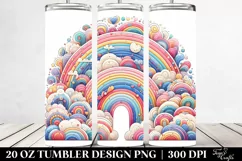Colorful Whimsical with Pastel Rainbow | 20 Oz Tumbler Product Image 2