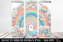 Colorful Whimsical Pastel Rainbow | 20 Oz Tumbler Product Image 2