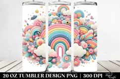 Colorful Whimsical with Pastel Rainbow | 20 Oz Tumbler Product Image 2