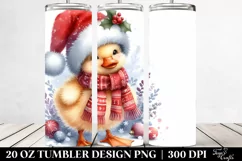 Watercolor Cute Baby Duck Dressed for Christmas | 20 oz Product Image 2