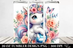 Pastel Unicorn Volleyball | 20 oz Tumbler Product Image 2
