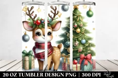 Cute Deer with Ornaments 20 Oz Tumbler Product Image 2