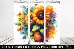 Abstract Vibrant Sunflower Pot | 20 oz Tumbler Product Image 2