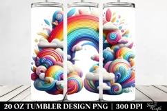 Vibrant Whimsical Rainbow Clipart 20 Oz Tumbler Product Image 2