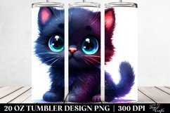 Watercolor Cute Baby Black Cat | 20 oz Tumbler Product Image 2