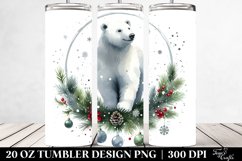 Watercolor Christmas Image Featuring Polar Bear | 20 oz Product Image 2