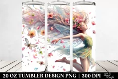 Whimsical Fairy with Spring Petals Clipart 20 Oz Tumbler Product Image 2
