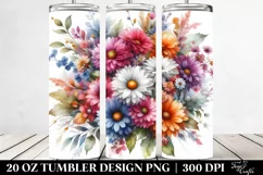 Abstract Colorful Daisy Bouquet | 20 oz Tumbler Product Image 2