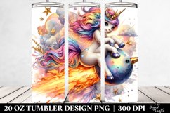 Baby Unicorn Riding Comet. 20 Oz Tumbler Design Product Image 2