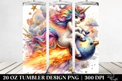 Baby Unicorn Riding Comet. 20 Oz Tumbler Design Product Image 2