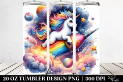 Baby Unicorn Riding Comet. 20 Oz Tumbler Design Product Image 2
