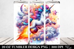 Baby Unicorn Riding Comet. 20 Oz Tumbler Design Product Image 2