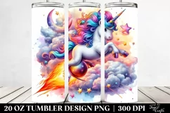 Baby Unicorn Riding Comet. 20 Oz Tumbler Design Product Image 2