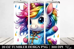 Cute Baby Unicorn Drawing, Style | 20 oz Tumbler Product Image 2