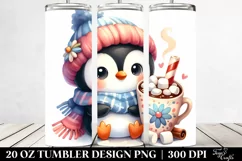Cute Penguin with Cocoa 20 Oz Tumbler Product Image 2