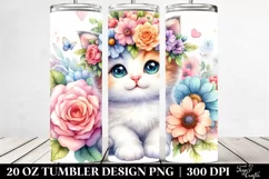 Adorned Kitten with Flower Crown | 20 oz Tumbler Product Image 2