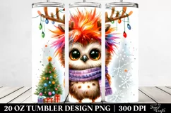 Crazy Haircut Owl with Reindeer Horns Product Image 2
